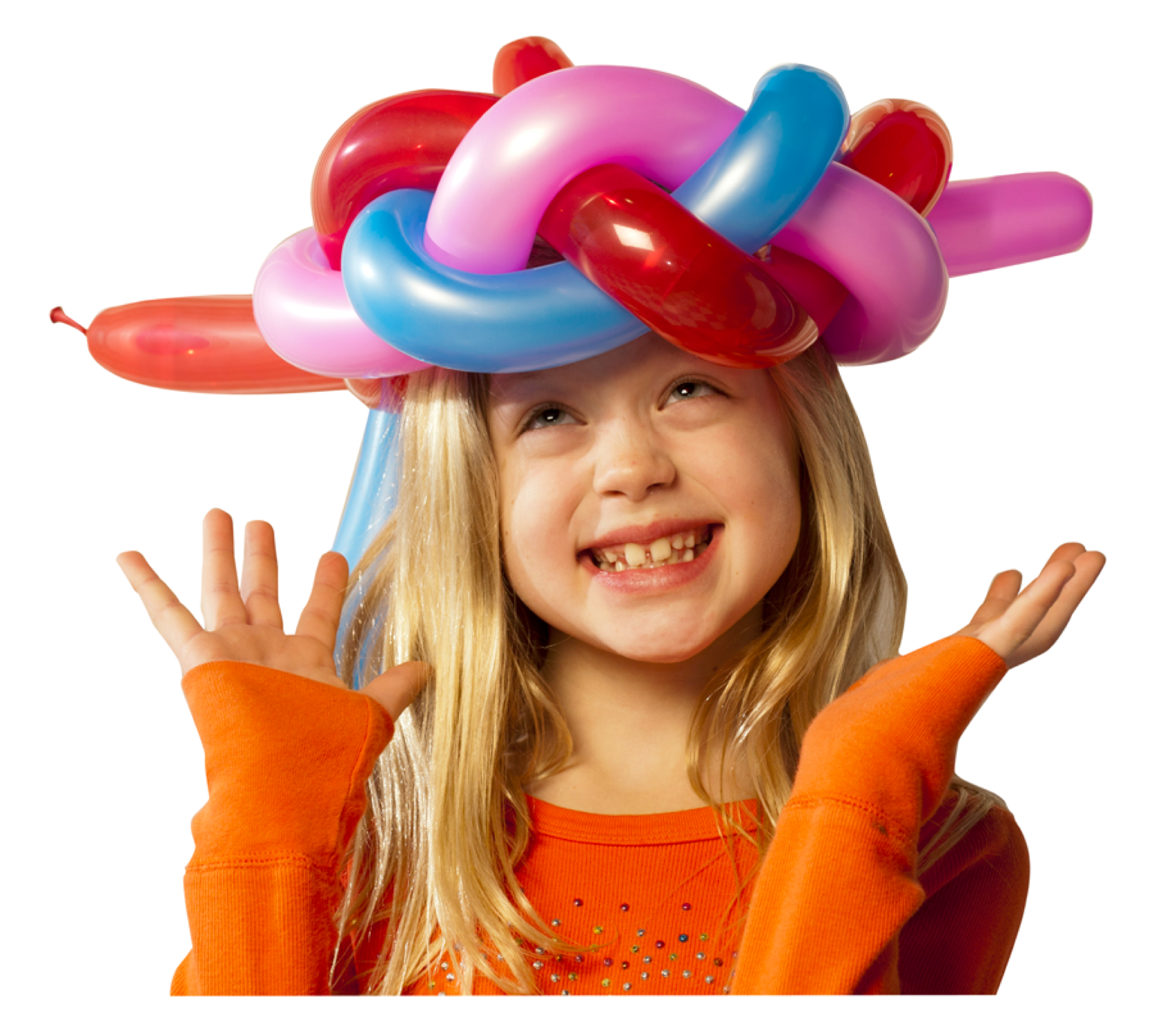 Cosmic Birthday Party Girl with balloon hat